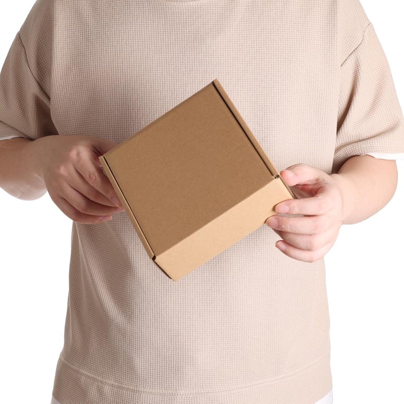 PHAREGE 6x6x2 inch Shipping Boxes Bulk 50 Pack Brown, Tab Lock Tuck Top Mailer Boxes for Packaging Small Business, Small Cardboard Gift Boxes for Wrapping Mailing Present - Image 4